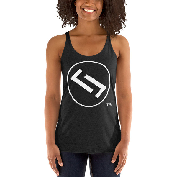 Women's Racerback Tank LIVNLOVN - White Print