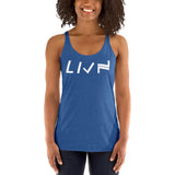 Women's Racerback Tank LIVN - White Print