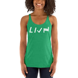 Women's Racerback Tank LIVN - White Print