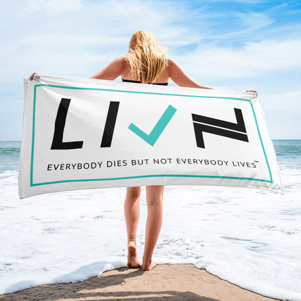 The Original LIVN Beach Towel  - White