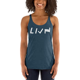 Women's Racerback Tank LIVN - White Print