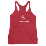 Women's LIVNLOVN Racerback Tank - White Print