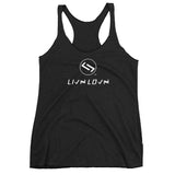 Women's LIVNLOVN Racerback Tank - White Print