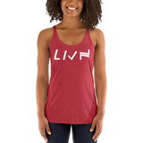 Women's Racerback Tank LIVN - White Print